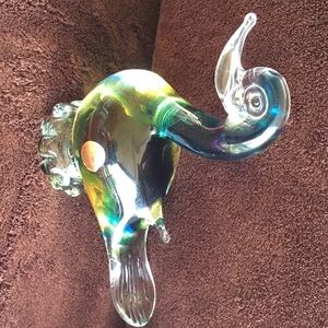 Murano glass duck blue green yellow